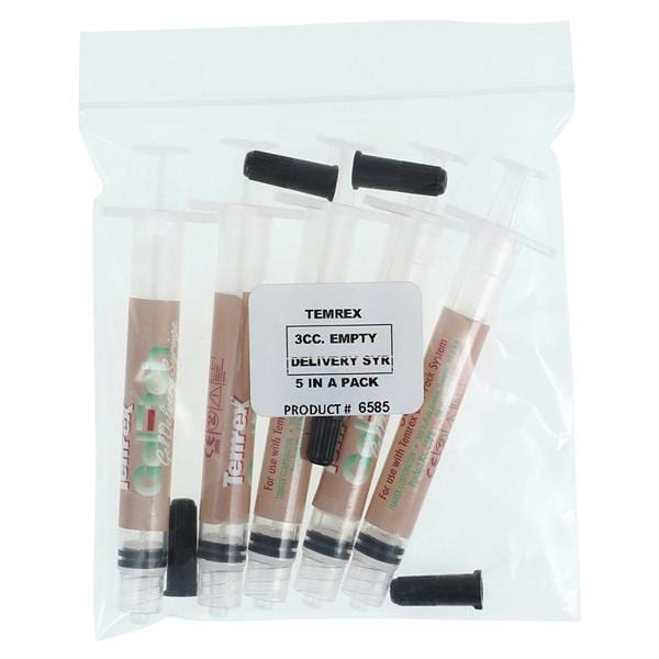 Temrex TE-6585 Gel-Etch 3cc Empty Syringe 5/Pk Temrex TE-6585 Gel-Etch 3cc Empty Syringe 5/Pk